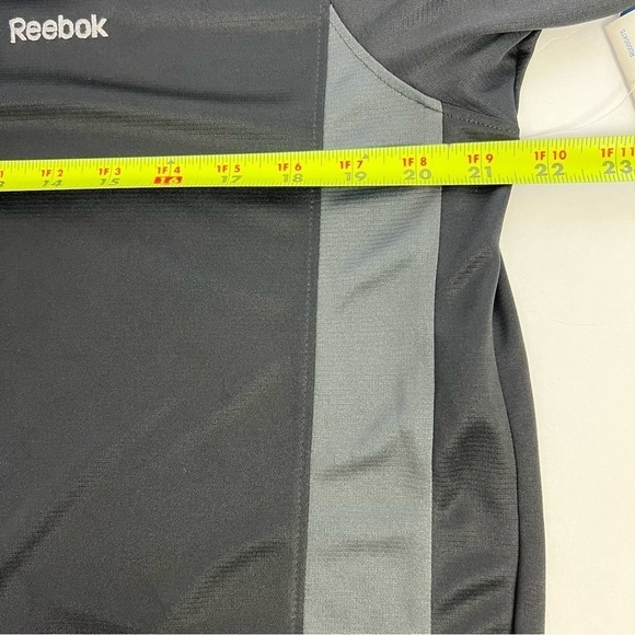 Reebok Playdry Men’s Polo Shirt Sz Large Black/Gray Short Sleeve 3 Button Front - Picture 10 of 11
